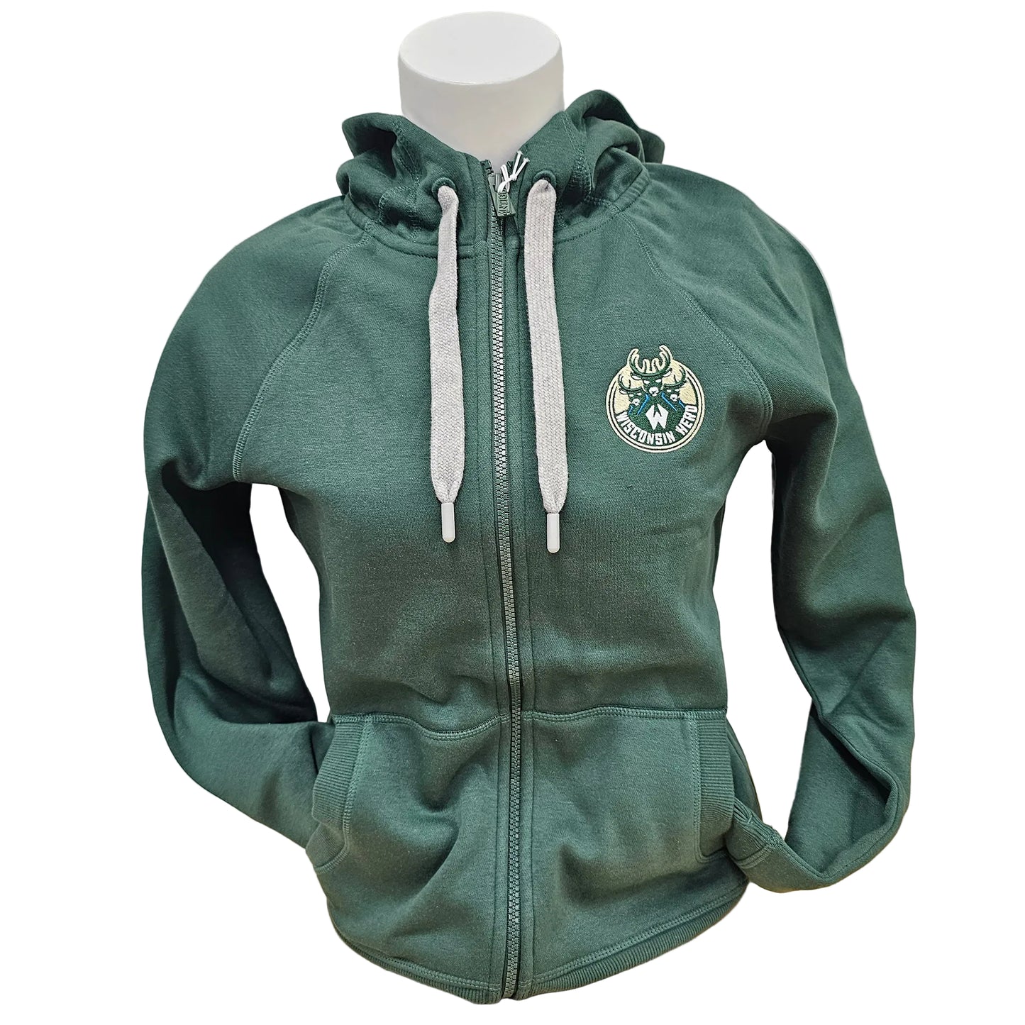 Women's Green Full Zip Hoodie