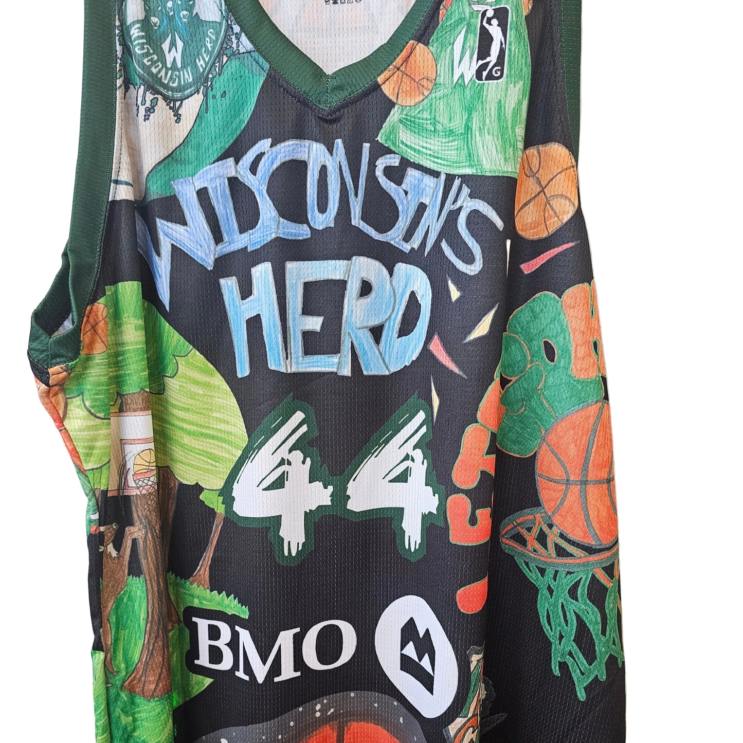 Bucks Assignment Player Jackson Jr. 44- BMO Art Contest 2024 Theme Jersey