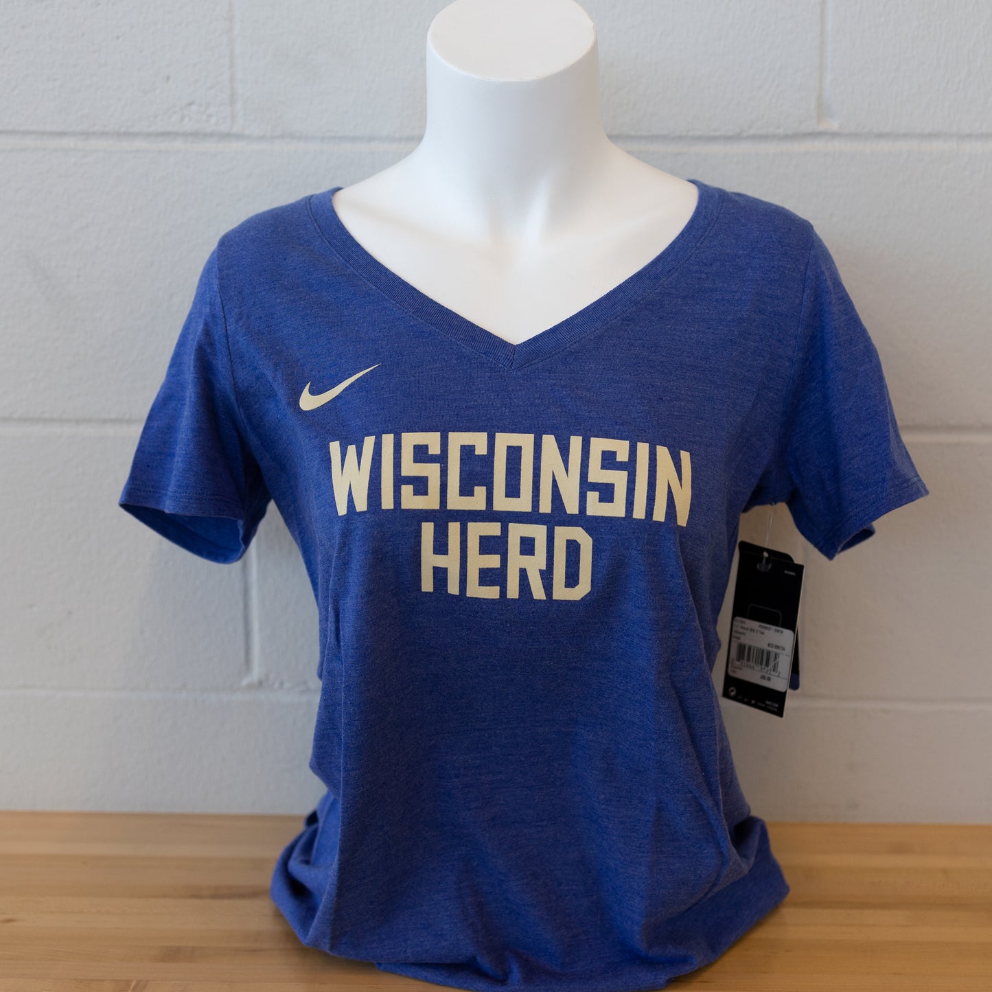 Women's Tri Blend Mid Blue V Neck T-Shirt