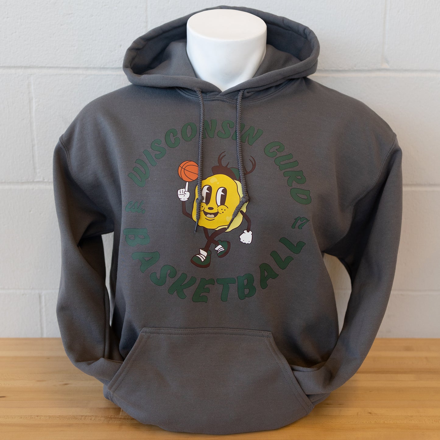 Men's Wisconsin Curd Grey Hood Sweatshirt