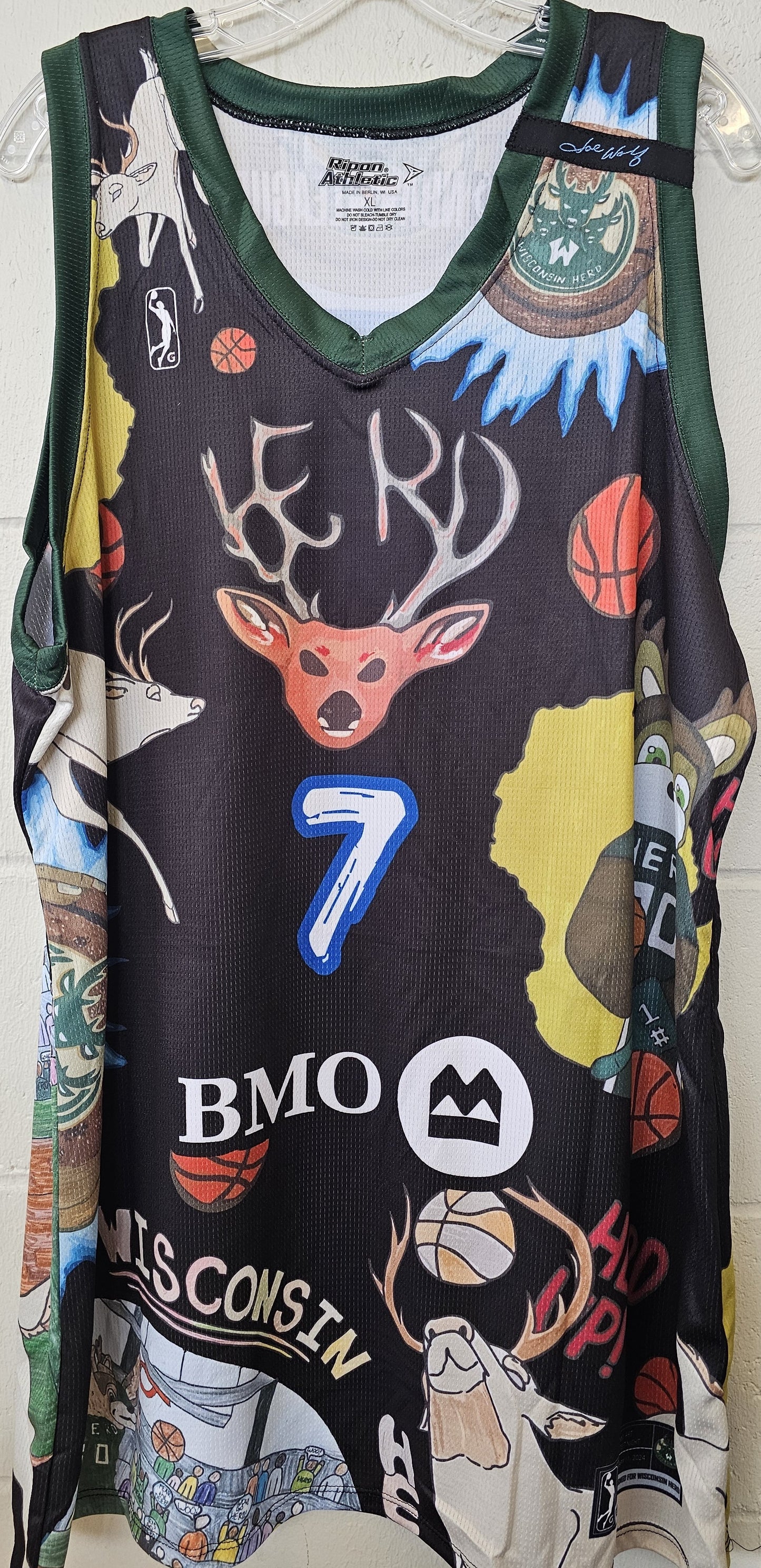 Bucks Assignment Player Livingston 7- BMO Art Contest 2024 Signed Theme Jersey