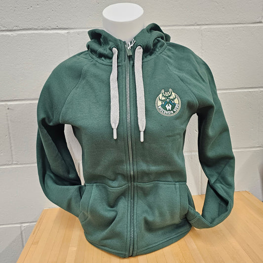 Women's Green Full Zip Hoodie