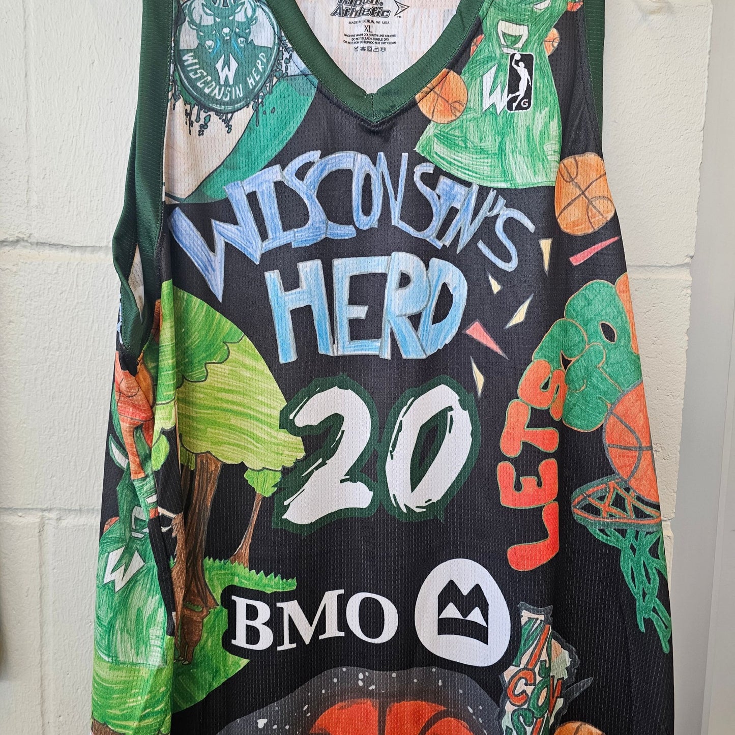 Bucks Assignment Player Green 20- BMO Art Contest- 2024 Theme Jersey