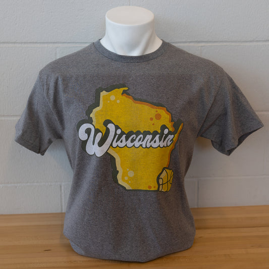 Men's Wisconsin Curd Grey Curd State T-Shirt